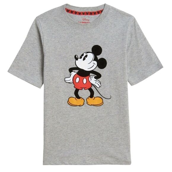 Disney Men's Mickey Mouse Graphic T Shirt Size Gray Short Sleeve Unisex NWT - Picture 1 of 4